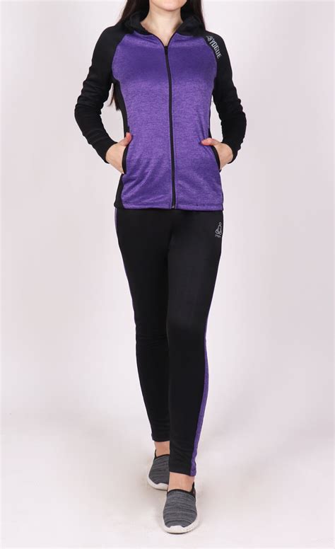 Purple And Black Tracksuit Yogue Activewear
