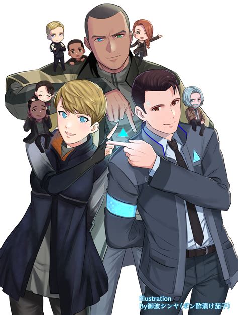 Connor Kara Hank Anderson Markus Alice Williams And 4 More Detroit Become Human Drawn By