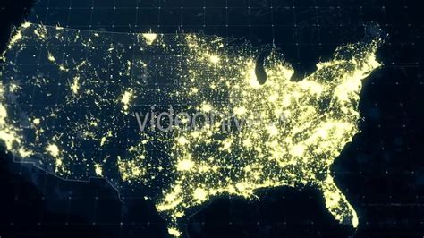 Usa Map Night At Light Hd Fast Download 19227267 Videohive Motion Graphics