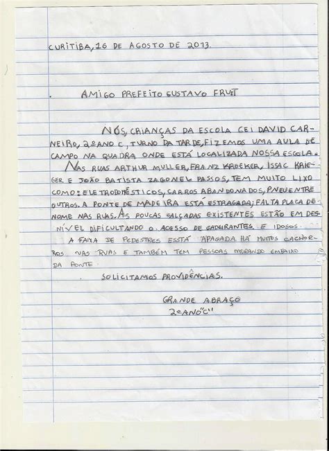 Exemplo De Carta De Reclamação Para Escola Novo Exemplo