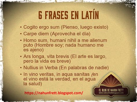 Nahun Frett 6 Frases En Latín