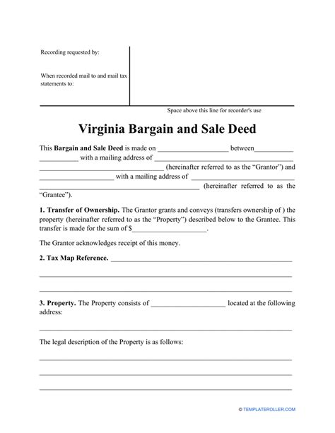 Virginia Bargain And Sale Deed Form Fill Out Sign Online And