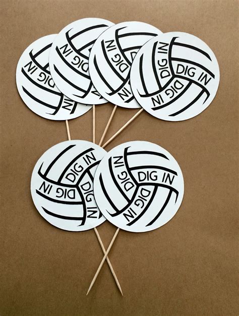 Volleyball Party Volleyball Toppers Volleyball Tags Sports Etsy