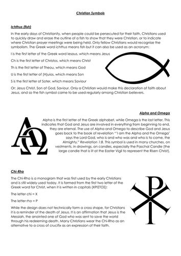 Christian Symbols Teaching Resources