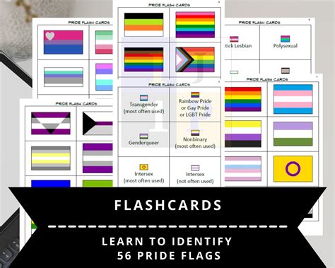 a4 downloadable pride flag flashcards download printable etsy italia