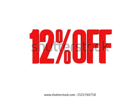 12 Percent Off Red Color Isolated Stock Illustration 1521760718