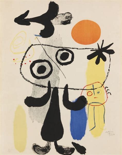 Joan Miró Personnage Au Soleil Rouge Ii 1950 Mutualart