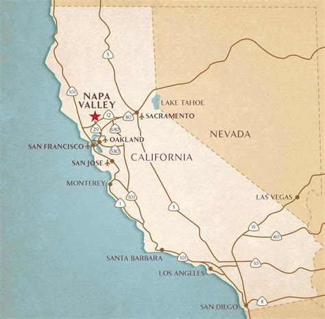 Napa Valley California Map Topographic Map Of Usa With States