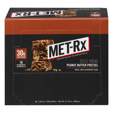 Save On Met Rx Big 100 Colossal Meal Replacement Bars Peanut Butter