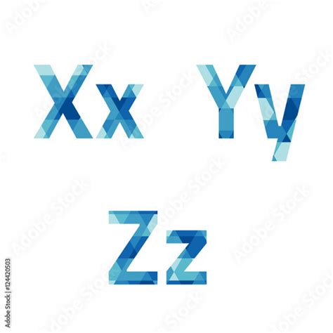 Modern Style Blue Alphabets Set Vector Illustration Stock Image And