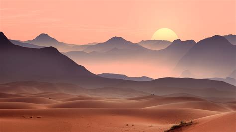 Download Wallpaper Sunset On The Desert Dunes 3840x2160