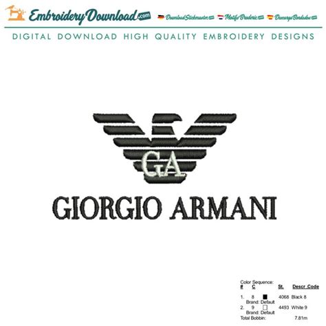 Giorgio Armani Logo Embroidery Design Download Embroiderydownload