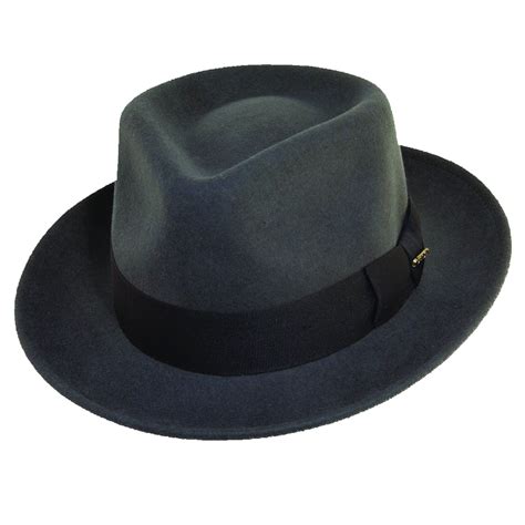 Dorfman Pacific Mens Crushable Wool Felt Fedora Hat Mens Hats