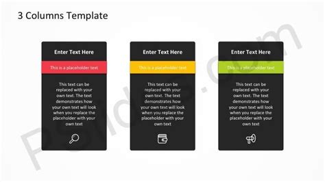 Free 3 Columns Powerpoint Template Pricing Table Powerpoint Slide