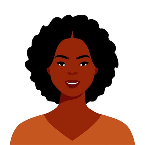 Premium Vector Afro Black Woman In Elegant Vector Portrait