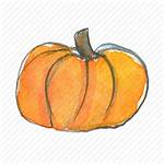 Pumpkin Fall Halloween Thanksgiving Icon Watercolor Autumn
