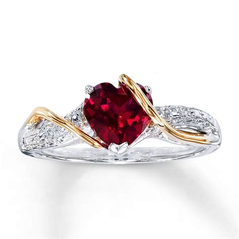 2 Ct Tcw Ruby Heart Shape Solitare Engagement Ring With 14 K White Gold