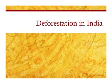 Deforestation In India