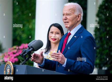 United States President Joe Biden, with American actress Lucy Liu