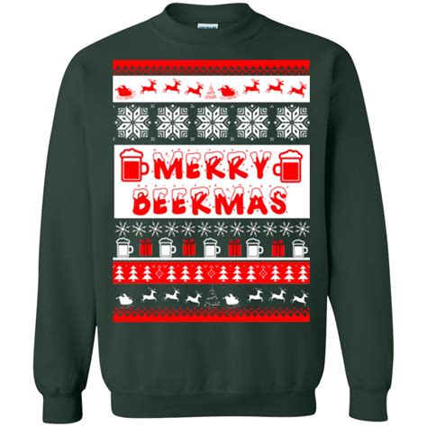 Beer Ugly Christmas Sweater Merry Beermas Ugly Sweatshirts Rockatee