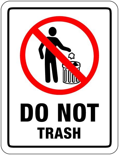 No Trash Sign Clipart Best