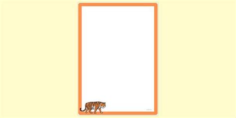FREE Simple Tiger Stripe Page Border Page Borders Twinkl