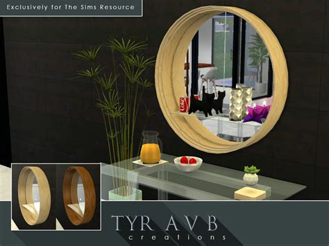 The Sims Resource Round Mirror With Functional Glass Shelf