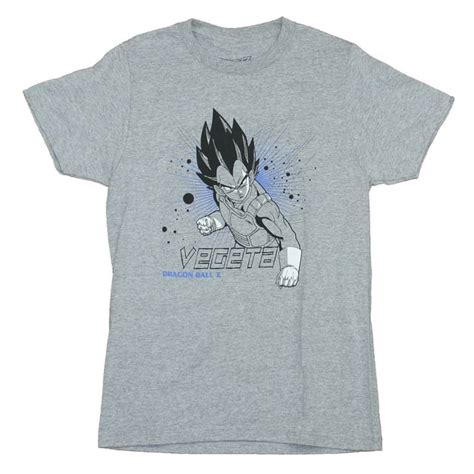 Dragon Ball Z Mens T Shirt Vegeta Composed Image Above Blue Power Lines Small
