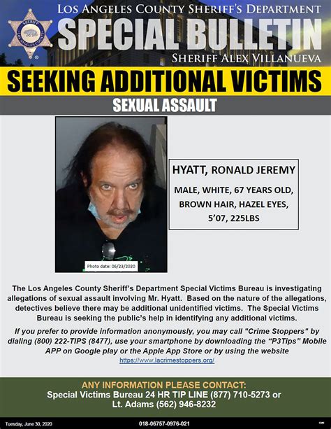 Cops Release Ron Jeremys Mug Shot And Urge More Women To Come Forward