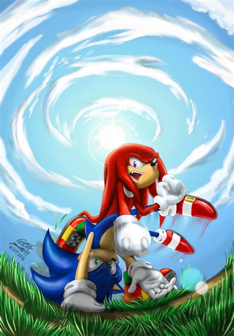 Sonic Vs Knuckles By Qt Star On Deviantart