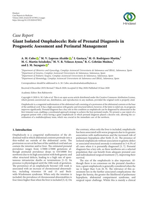Pdf Giant Isolated Omphalocele Role Of Prenatal Diagnosis In