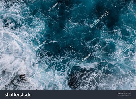 Aerial View Ocean Waves Blue Water Stock Photo 755022088 Shutterstock