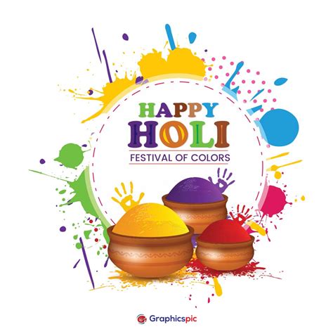 Colorful Flat Holi Gulal Festival Vector Illustration Free Vector