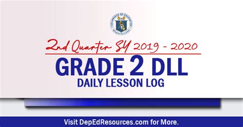 Grade 2 2nd Quarter Daily Lesson Log DepEd Resources