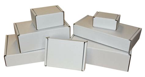 White Die Cut Folding Lid Postal Cardboard Boxes Small Parcel Shipping