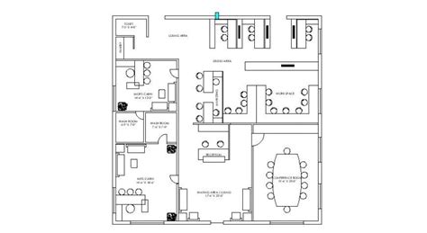 Factory Admin Office Layout Plan With Furniture Cad Drawing Details Dwg File Cadbull