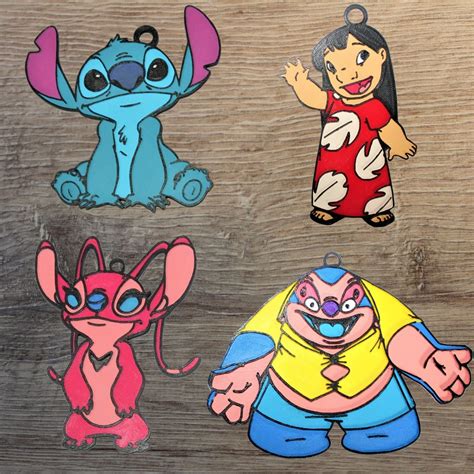 Stl File Set Of 4 Disney Lilo And Stitch Ornaments・3d Print Design To