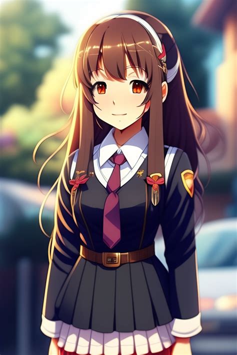 Lexica Anime Art Student Girl School Uniform Cute