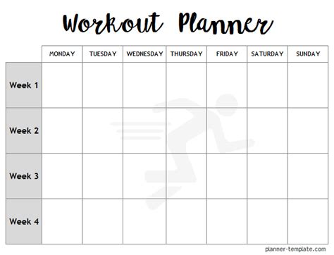 A workout schedule is a tool that helps people keep track of when to follow their fitness routine. Printable Workout Schedule Template | Daily Weekly ...