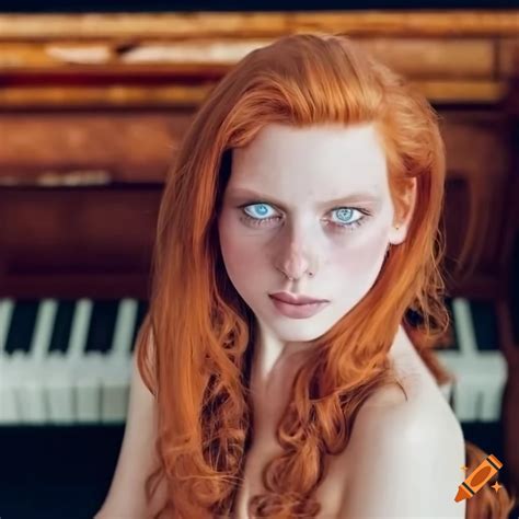 Redhead With Freckles By A Piano