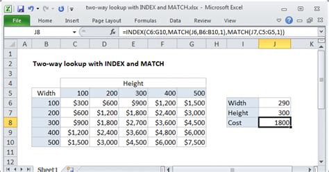 Two Way Lookup With Index And Match Excel Formula Exceljet