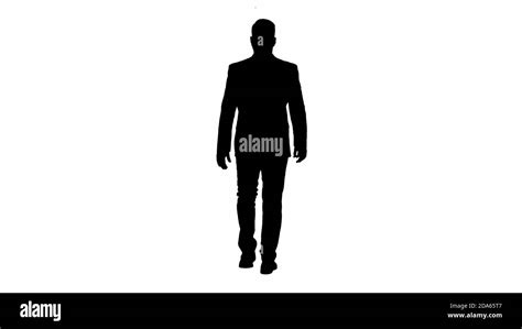 Silhouette Confident Businessman Walking Stock Photo Alamy
