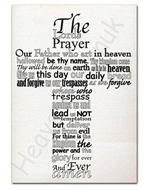 Pin On The Lords Prayer Wall Canvas A4