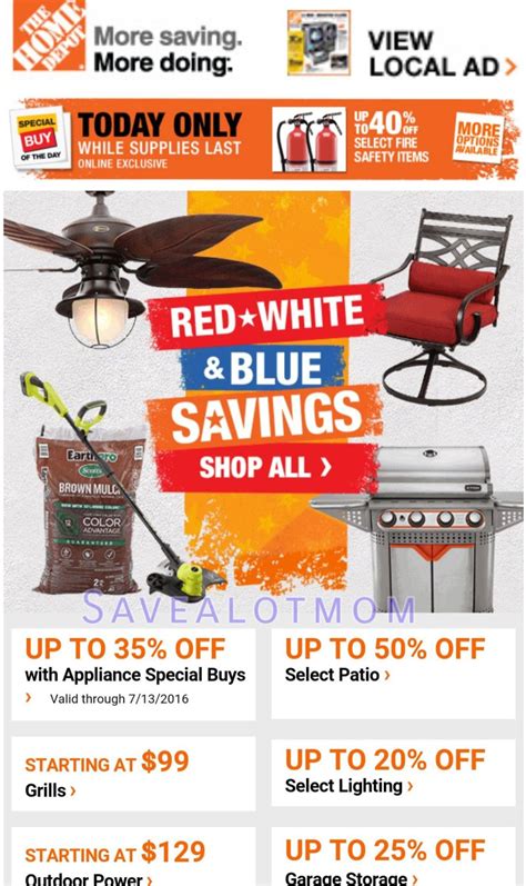 Red White And Blue Mail In Rebate Home Depot