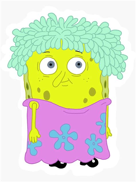 Spongebob Old Lady Sticker For Sale By Natalieweston02 Redbubble