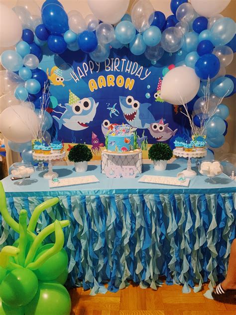 Baby Shark Birthday Decoration Fiestas De Primer Cumpleaños Fiesta