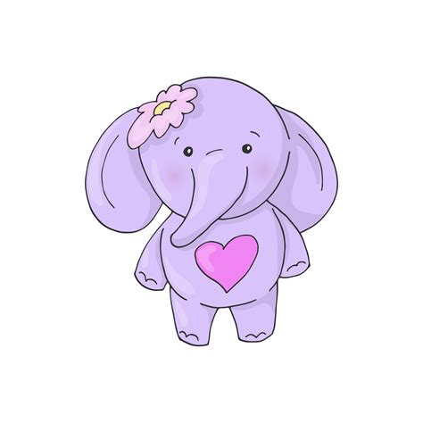 Cute Cartoon Lovely Girl Elephant 490161 Vector Art At Vecteezy