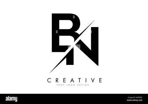 Bn B N Letter Logo Design With A Creative Cut Creative Logo Design