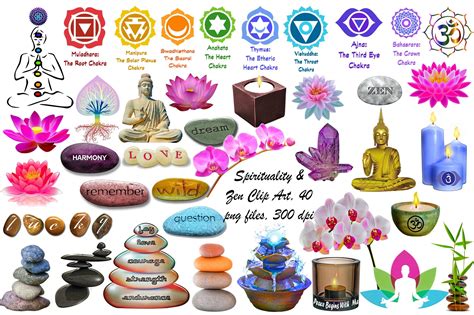 Spirituality And Zen Clip Artchakras ~ Illustrations ~ Creative Market