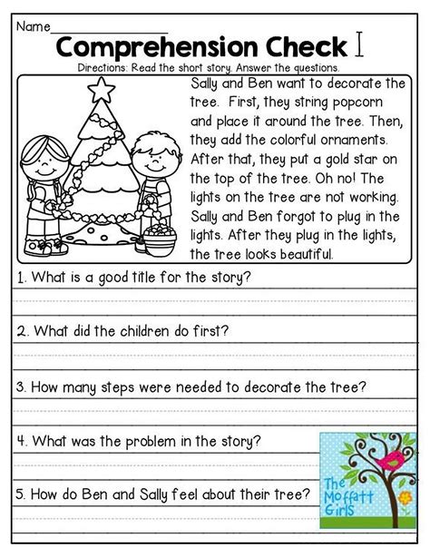 Reading Comprehension Worksheets Printables
